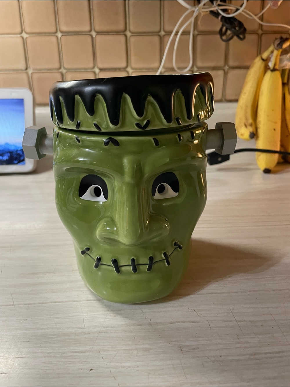 Scentsy Green and Black Frankenstein Ceramic Warmer